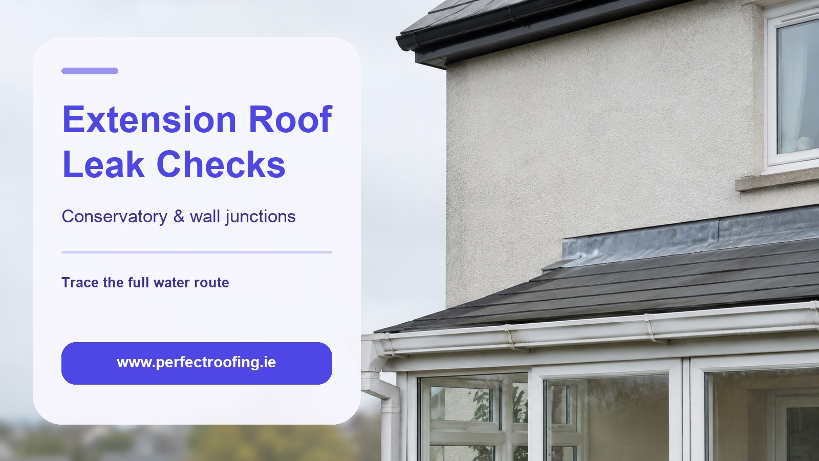 Conservatory and Extension Roof-Junction Leak Checks for Dublin and Bray Homes